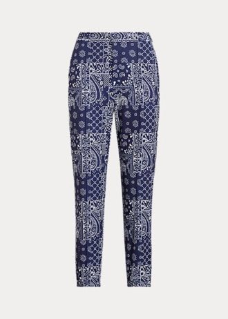 Calça jogger Ralph Lauren com estampa de bandana azul-marinho feminina