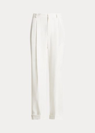 Calça Ralph Lauren de cetim com perna reta branca feminina