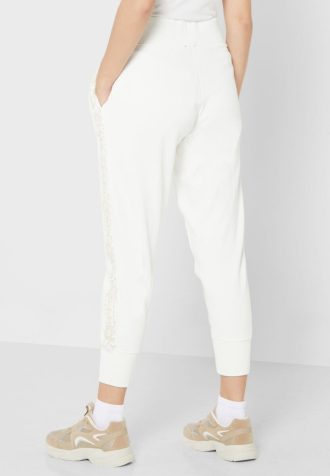 Calça Ralph Lauren Feminina Branca de Malha Cintura Alta