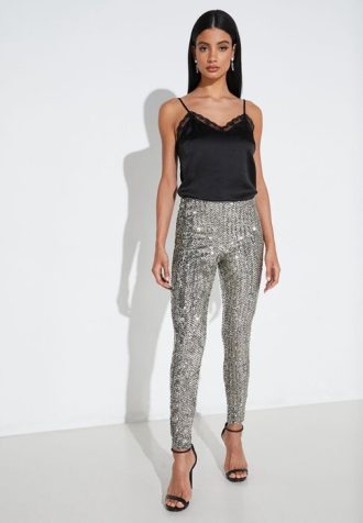 Calça Ralph Lauren Jersey Cinza Feminina