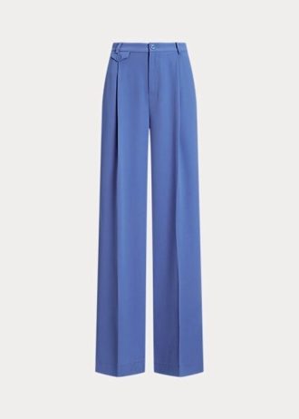 Calça Ralph Lauren Plissada Georgette Azul Feminina