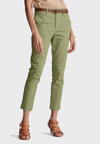 Calça Ralph Lauren Reta Cropped Feminina Verde