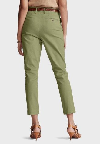 Calça Ralph Lauren Reta Cropped Feminina Verde
