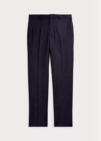 Calça Ralph Lauren Slim Fit de Lã e Sarja Masculina Azul Marinho