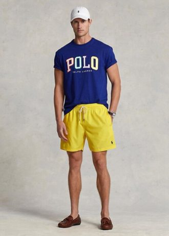 Calções de banho Ralph Lauren Traveller amarelos para homem