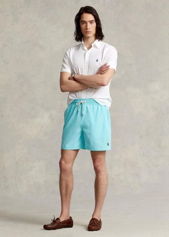 Calções de banho Ralph Lauren Traveller azuis para homem
