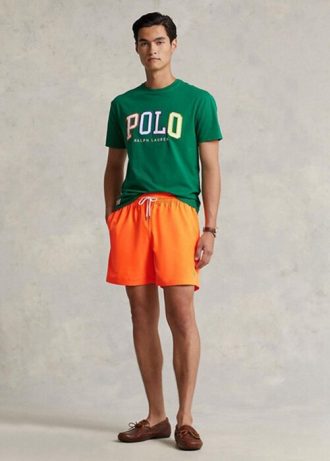 Calções de banho Ralph Lauren Traveller laranja para homem