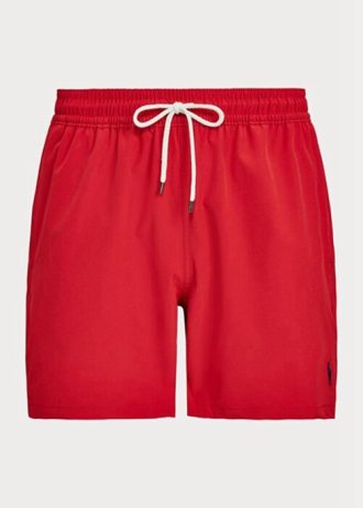 Calções de banho Ralph Lauren Traveller para homem, cor vermelha