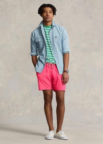 Calções de banho Ralph Lauren Traveller rosa para homem