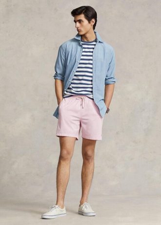 Calções de banho Ralph Lauren Traveller rosa para homem