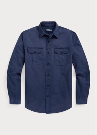 Camisas de trabalho chino Ralph Lauren Classic Fit azul marinho masculinas