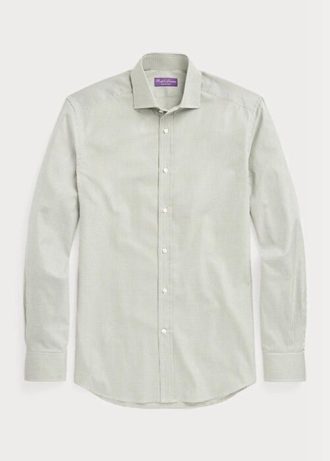 Camisas formais Ralph Lauren Gingham Masculinas Verde Oliva