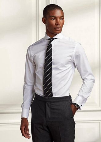 Camisas formais Ralph Lauren Keaton Popeline brancas masculinas