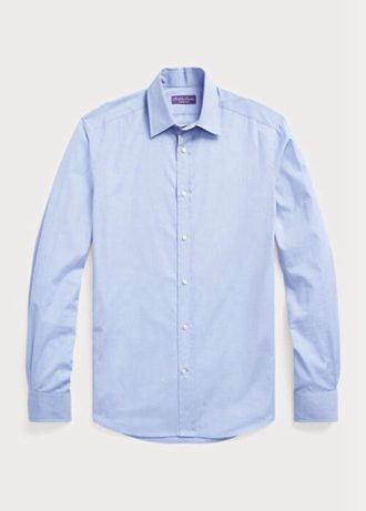 Camisas formais Ralph Lauren masculinas azuis de ponta a ponta