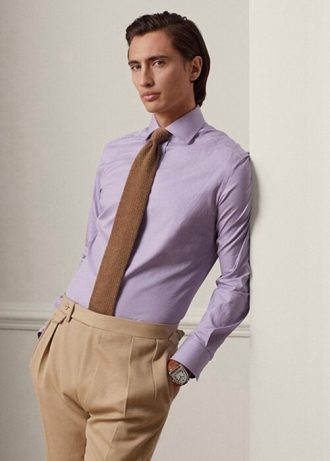 Camisas formais xadrez Ralph Lauren masculinas roxas
