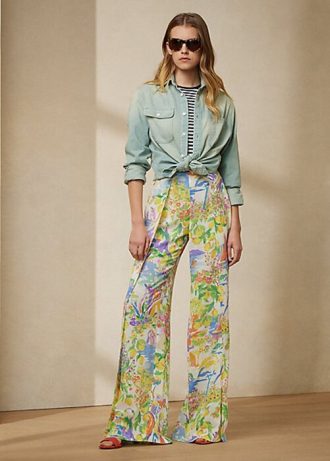 Camisas jeans de algodão Ralph Lauren Tamia azul claro para mulheres