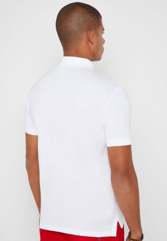 Camisas polo básicas de malha Ralph Lauren masculinas brancas