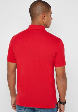 Camisas polo básicas de malha Ralph Lauren masculinas vermelhas