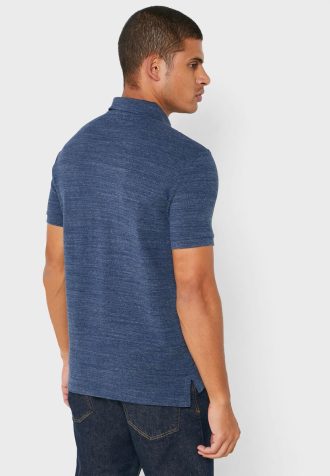 Camisas polo básicas Ralph Lauren de malha azul masculinas