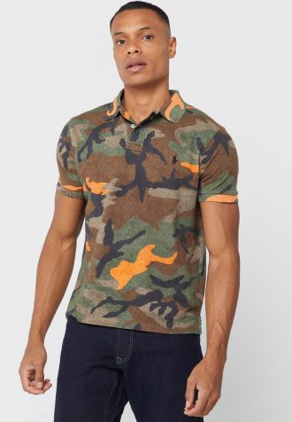 Camisas polo camufladas Ralph Lauren masculinas multicoloridas