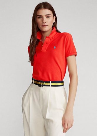Camisas polo femininas Ralph Lauren Classic Fit Mesh
