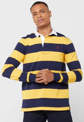Camisas polo listradas multicoloridas masculinas Ralph Lauren
