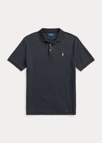 Camisas polo masculinas pretas Ralph Lauren Classic Fit de algodão macio