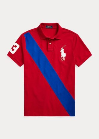 Camisas polo Ralph Lauren Big Pony Mesh masculinas vermelhas
