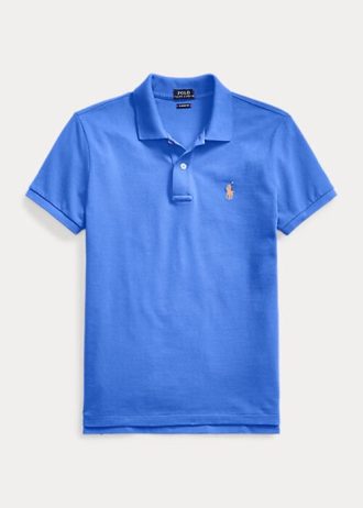 Camisas polo Ralph Lauren Classic Fit Mesh Femininas Azuis