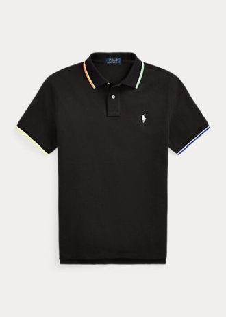 Camisas polo Ralph Lauren Classic Fit Mesh Masculinas Pretas
