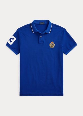 Camisas polo Ralph Lauren Classic Fit Polo Crest Mesh Masculinas Azuis