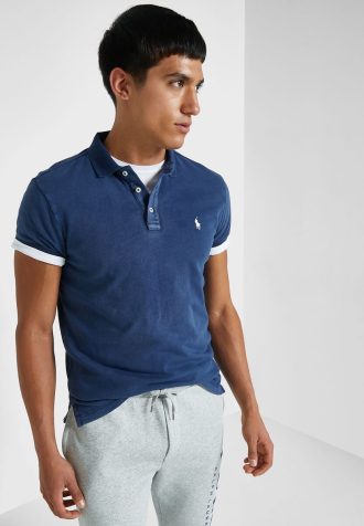 Camisas polo Ralph Lauren Essential masculinas azul-marinho