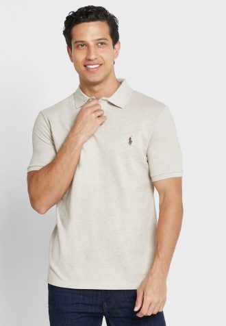 Camisas Polo Ralph Lauren Essential Masculinas Bege