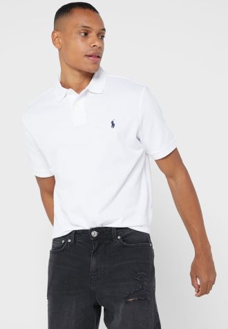 Camisas polo Ralph Lauren Essential masculinas brancas