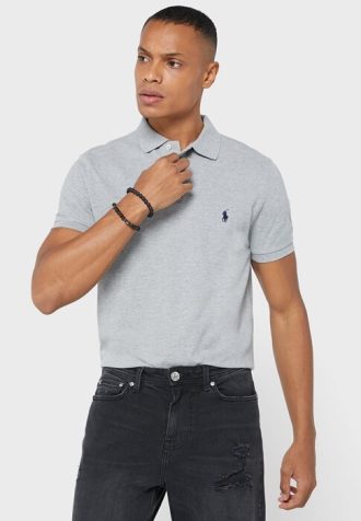 Camisas Polo Ralph Lauren Essential Masculinas Cinza