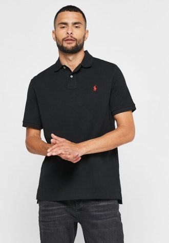 Camisas polo Ralph Lauren Essential pretas masculinas