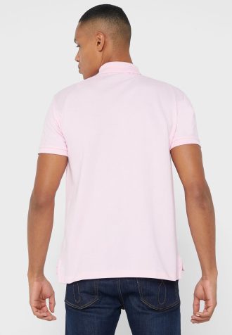 Camisas polo Ralph Lauren Essential Slim Fit masculinas rosa