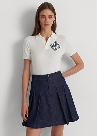 Camisas polo Ralph Lauren femininas brancas