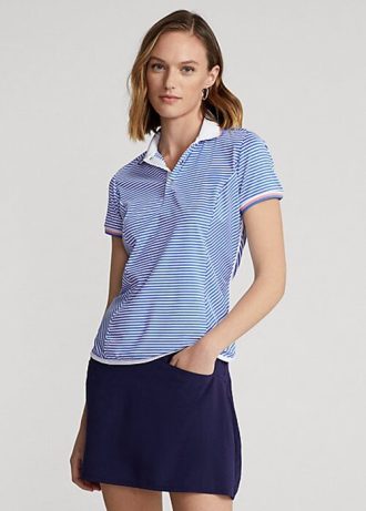 Camisas polo Ralph Lauren listradas azul/brancas femininas