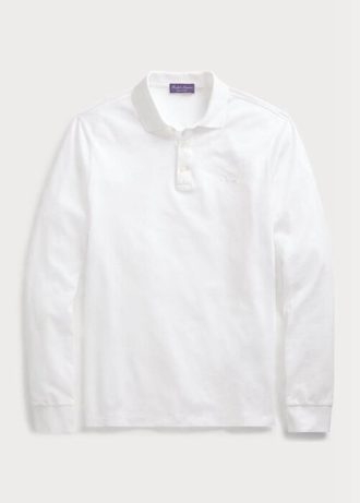 Camisas polo Ralph Lauren personalizadas slim fit piquet brancas masculinas