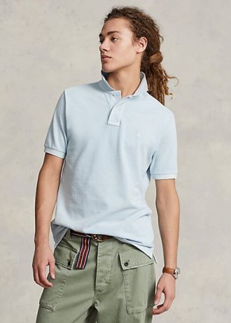 Camisas polo Ralph Lauren RL Origin masculinas azul-claro