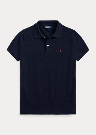 Camisas polo Ralph Lauren Slim Fit Cashmere femininas pretas