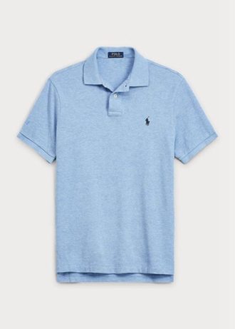 Camisas polo Ralph Lauren Slim Fit Mesh Masculinas Azuis