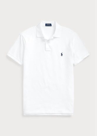 Camisas polo Ralph Lauren Slim Fit Mesh Masculinas Brancas