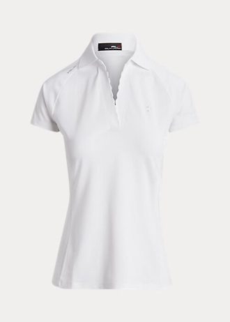 Camisas polo Ralph Lauren Tailored Fit Piqué femininas brancas