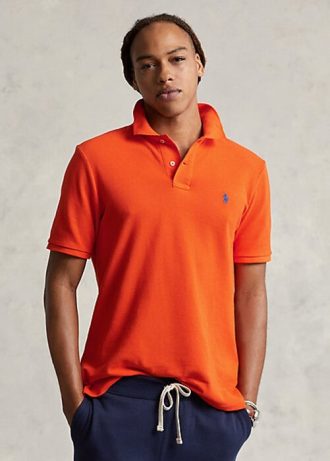 Camisas polo Ralph Lauren The Iconic Mesh masculinas laranja