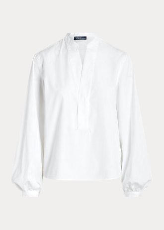 Camisas Ralph Lauren Boxy Fit de algodão com manga bufante e ajuste folgado para mulheres
