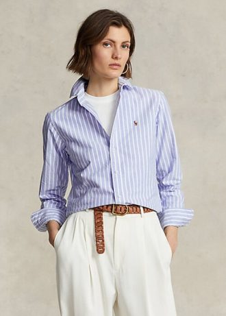 Camisas Ralph Lauren Classic Fit Oxford Femininas Azuis