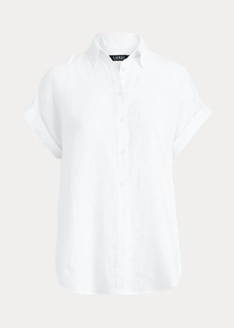 Camisas Ralph Lauren de linho com manga dolman para mulheres brancas