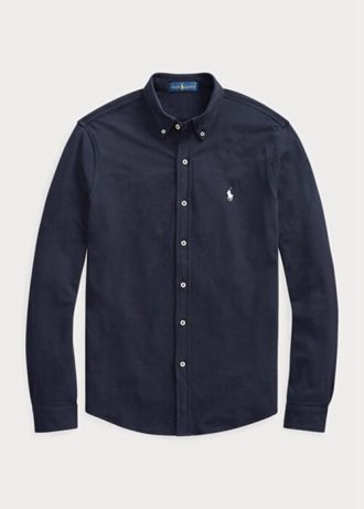 Camisas Ralph Lauren Featherweight Mesh Masculinas Azul Marinho